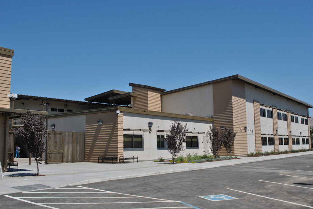 Exterior view of the two-story modular building at WC Overfelt Adult Education Center, designed by JL Modular to enhance educational spaces.